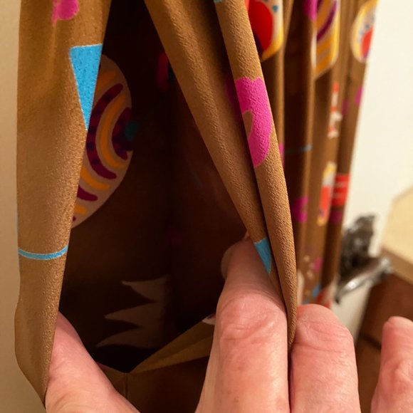 Anne Klein size 6 brown with multi coloured patterned skirt and top - Picture 8 of 10